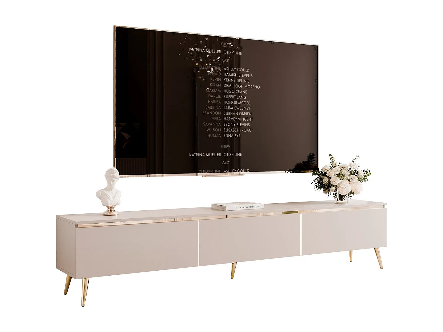 Meuble TV - 200 cm - SELIA - Cachemire