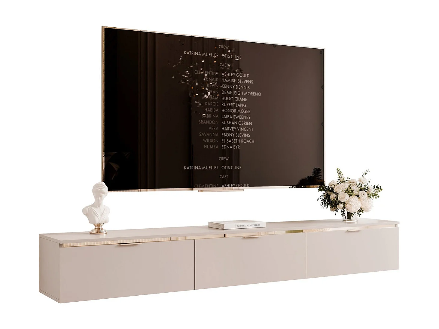 Meuble TV - 200 cm - SELIA - Cachemire