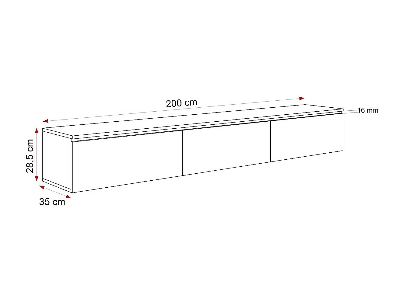 Meuble TV - 200 cm - SELIA - Cachemire