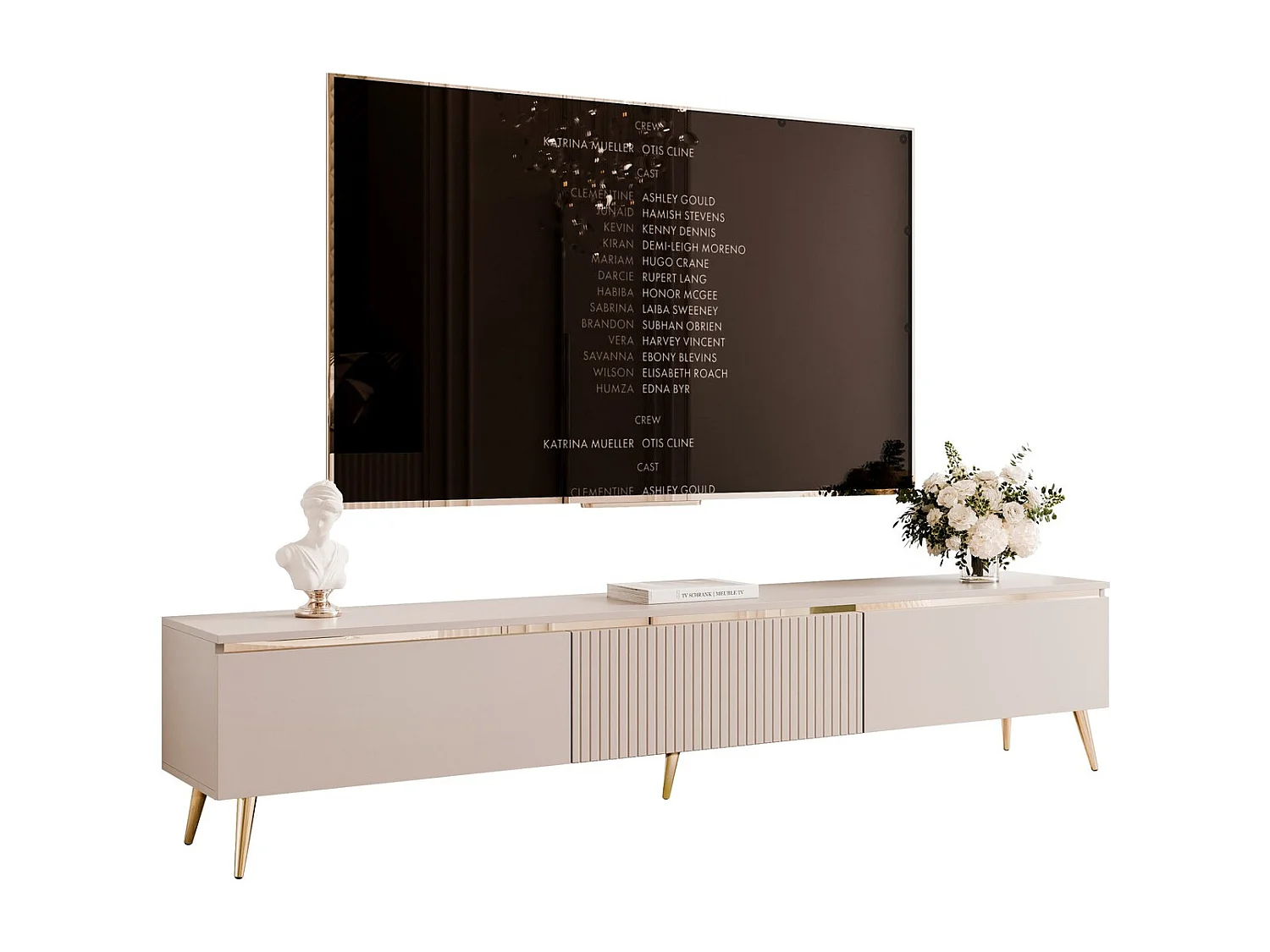 Meuble TV - 200 cm - SELIA - Cachemire