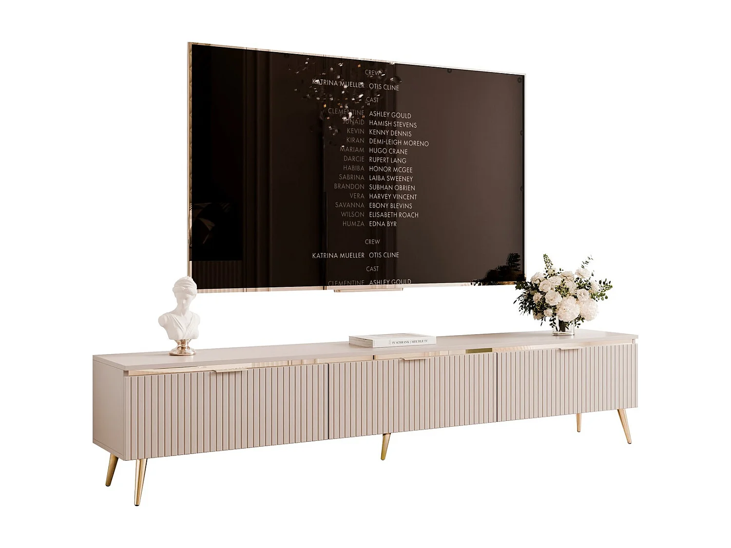 Meuble TV - 200 cm - SELIA - Cachemire