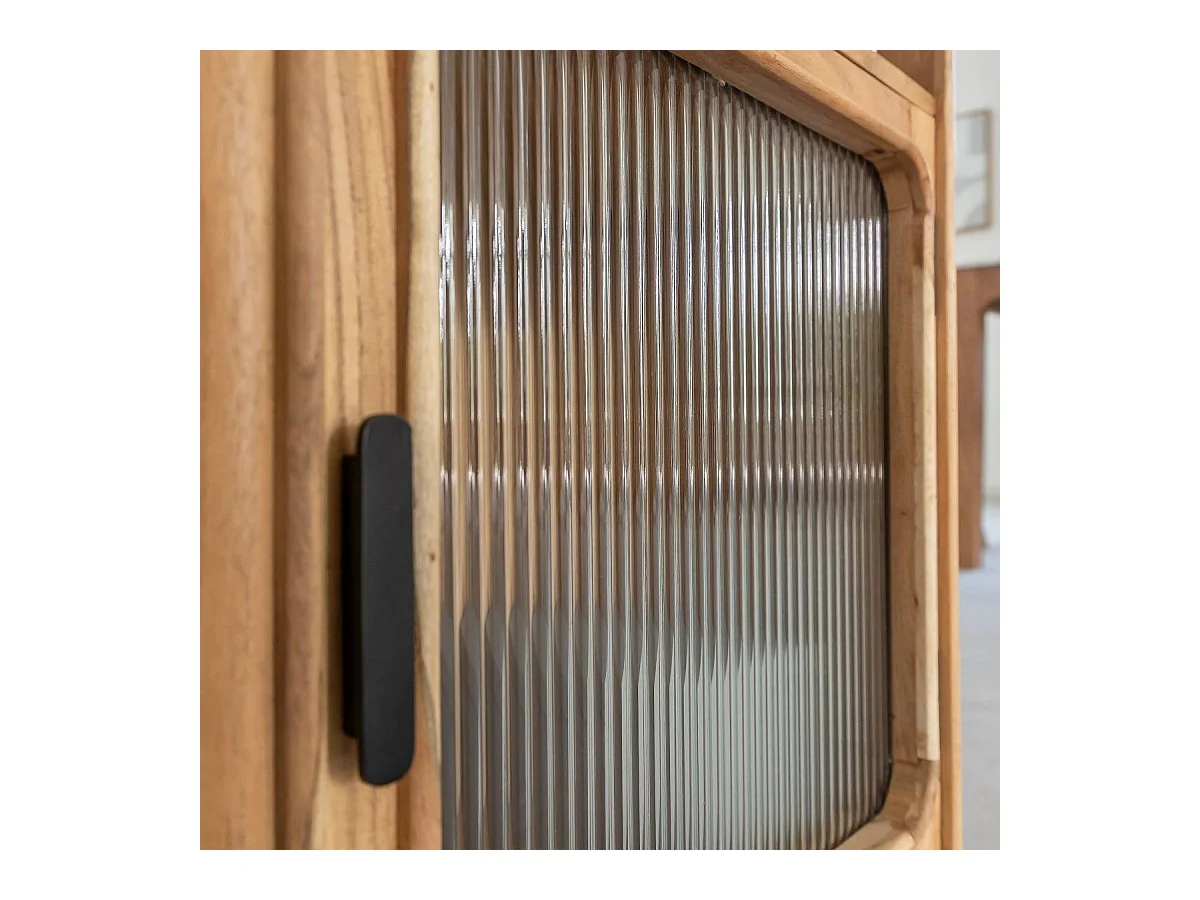 Columna en madera de acacia y mármol Emyr