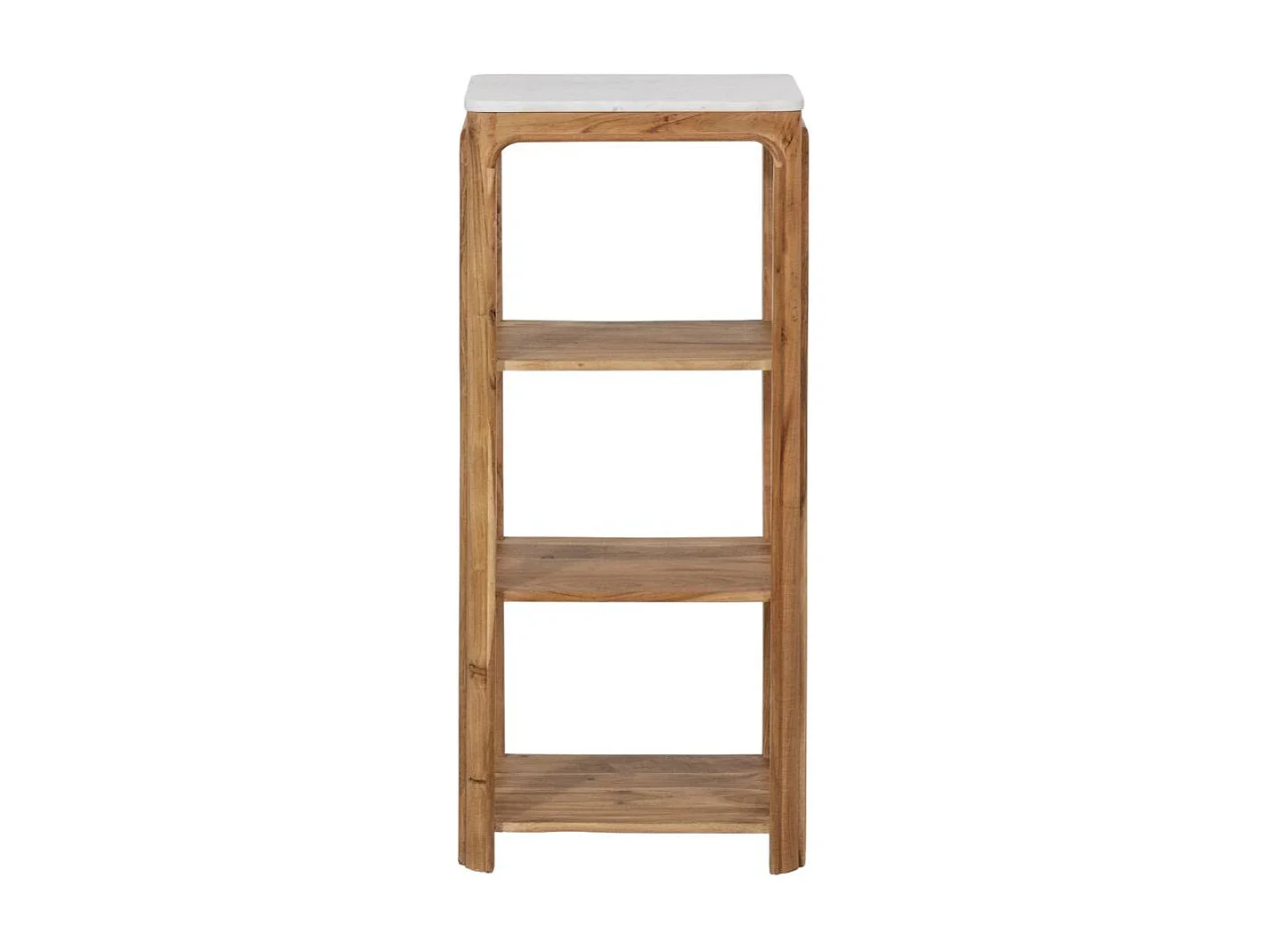 Etagère carrée en bois d'acacia et marbre Emyr