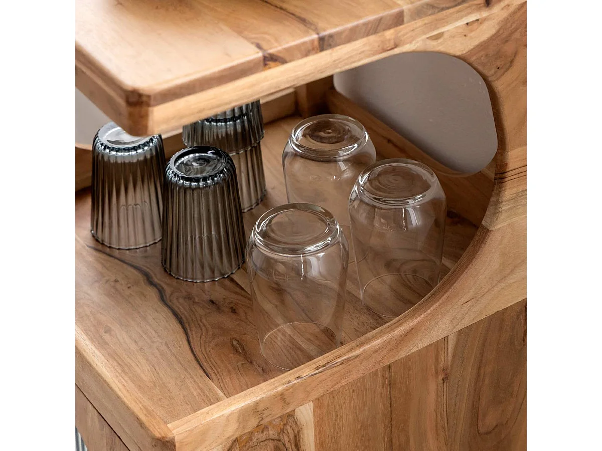 Pequeña estantería en madera de acacia y metal Emyr