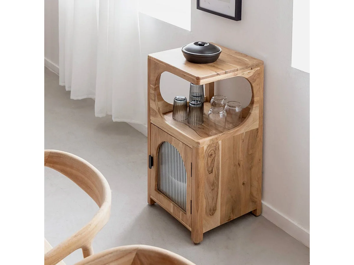 Pequeña estantería en madera de acacia y metal Emyr