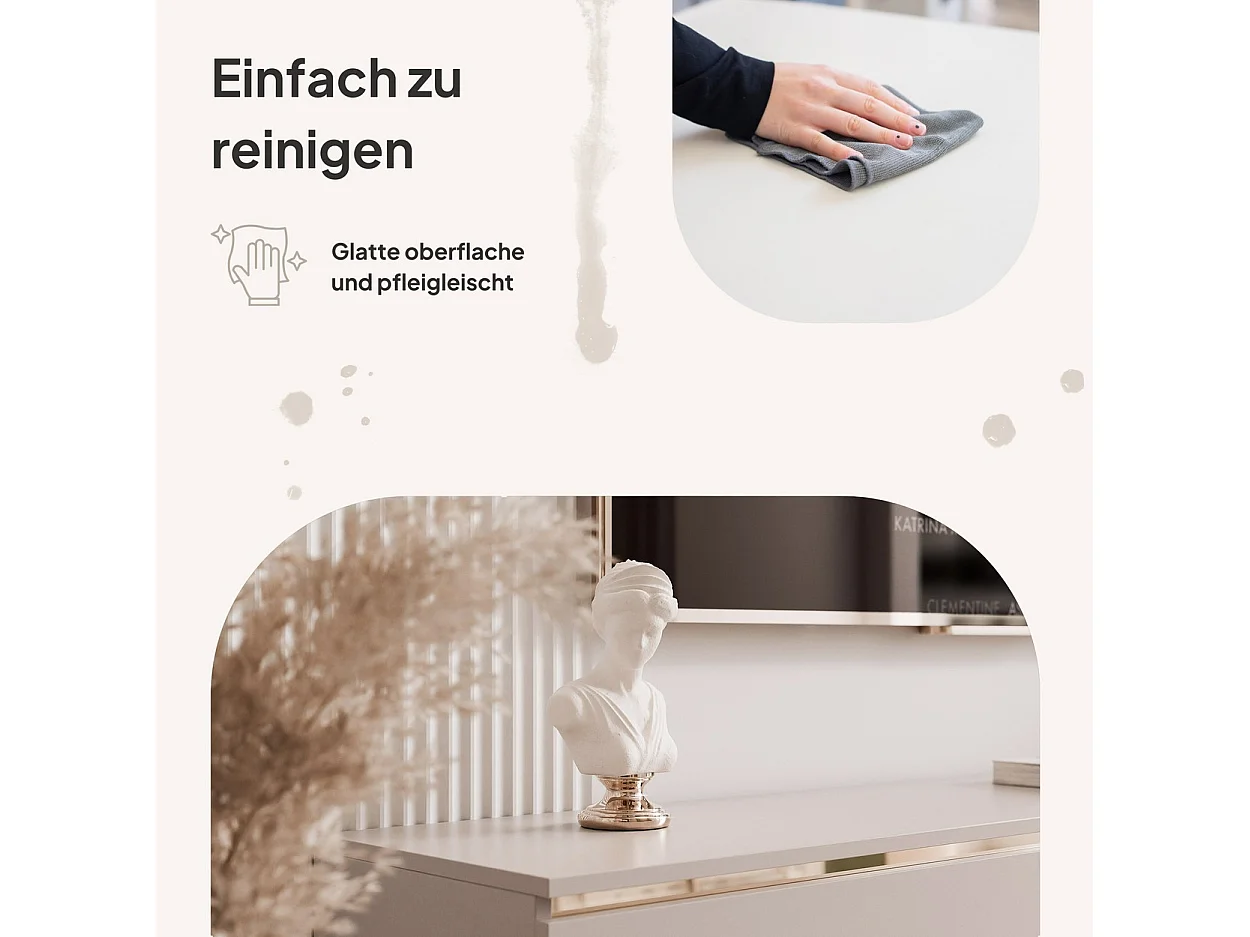 Meuble TV - 200 cm - SELIA - Cachemire