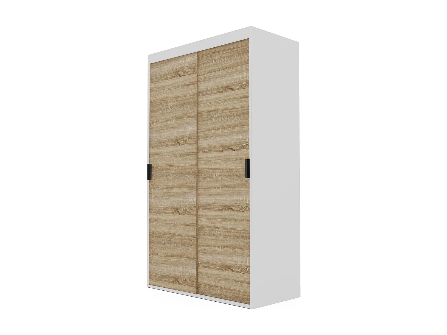 Armoire coulissante à deux portes PEDRI 120 cm – blanc/chêne sonoma