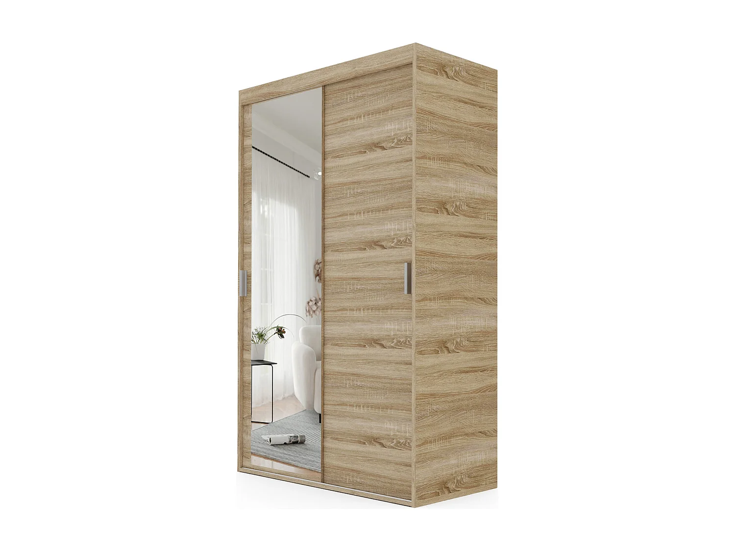 Armoire coulissante à deux portes PEDRI 120 cm couleur chêne sonoma