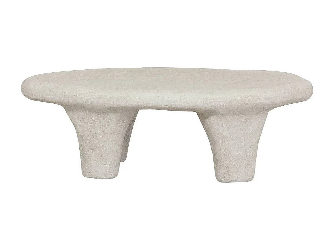 Table basse blanche en bois effet béton Danaé