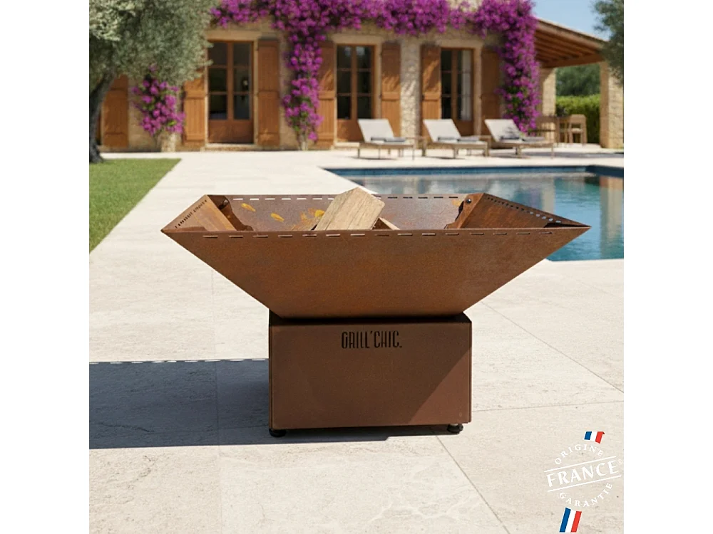 Bol A Feu Cevenol Pool Corten Carre 74 Simple Cuve