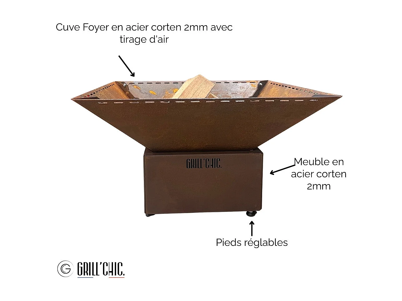 Bol A Feu Cevenol Pool Corten Carre 74 Simple Cuve