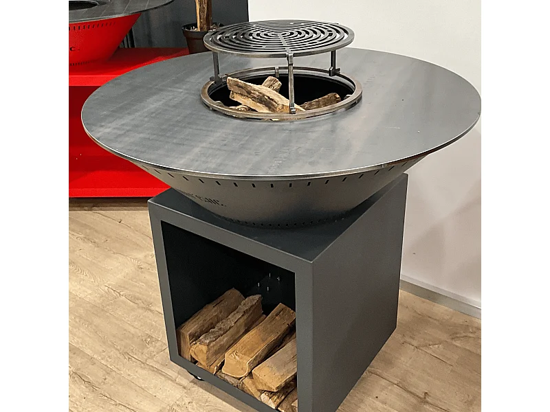 CLASSIQUE Brasero  Double Cuve Acier 103x90cm - Anthracite - Élégant et moderne, parfait pour un extérieur raffiné