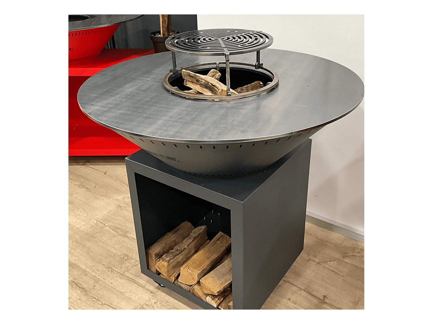 CLASSIQUE Brasero  Double Cuve Acier 103x90cm - Anthracite - Élégant et moderne, parfait pour un extérieur raffiné