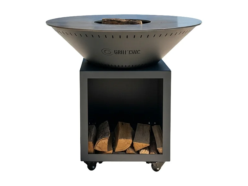 Braséro CLASSIQUE Double Cuve Acier 103x90cm - Anthracite - Élégant et moderne, parfait pour un extérieur raffiné