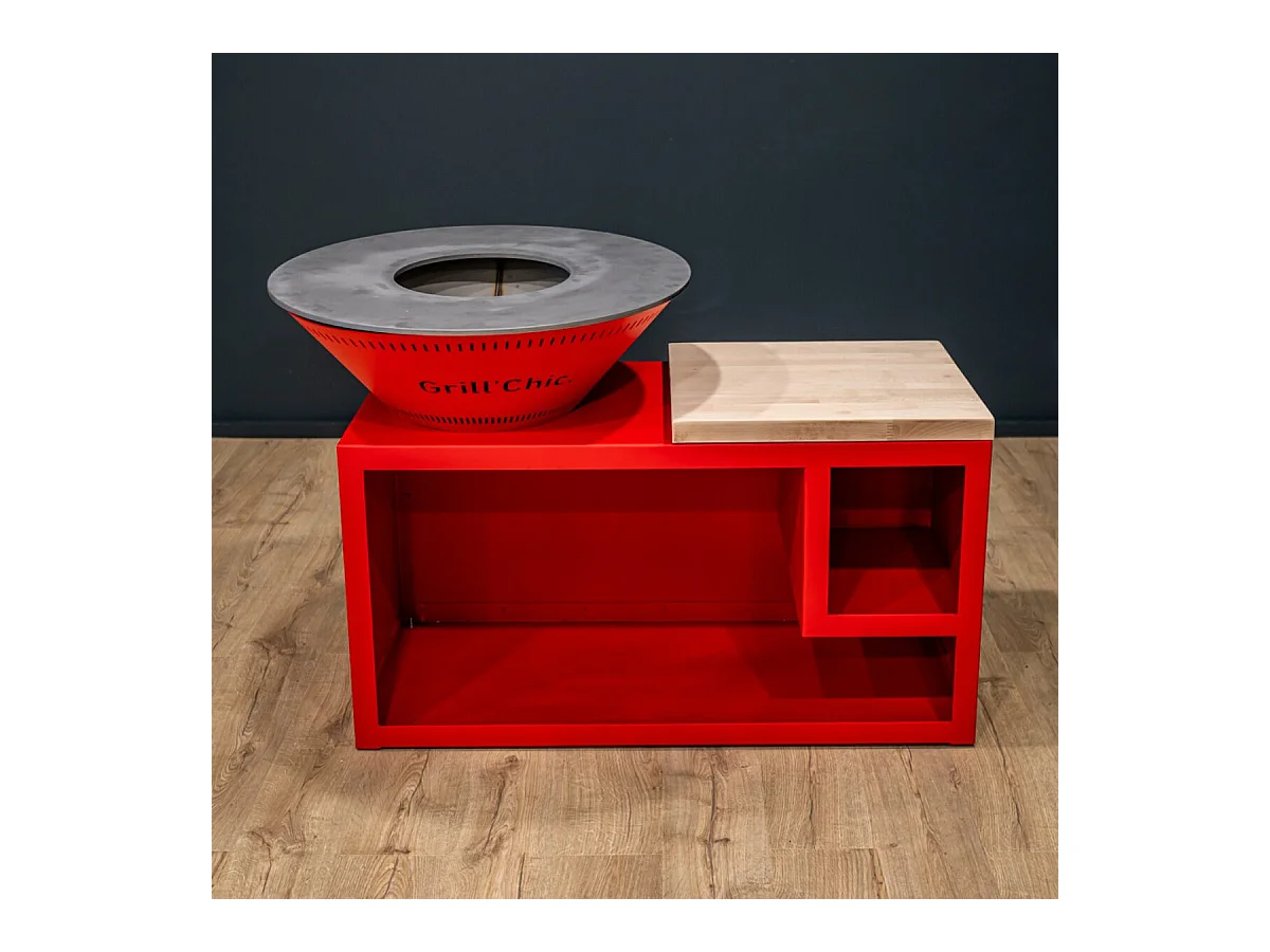 TRADITIONNEL Brasero Double Cuve Aluminium 83x90cm - Anthracite - Discret et pratique pour des moments en extérieur