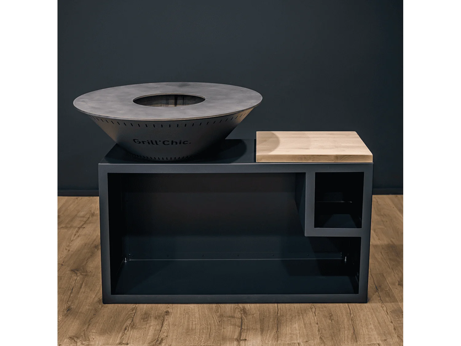 Brasero Traditionnel Aluminium 83 Gris Anthracite Double Cuve