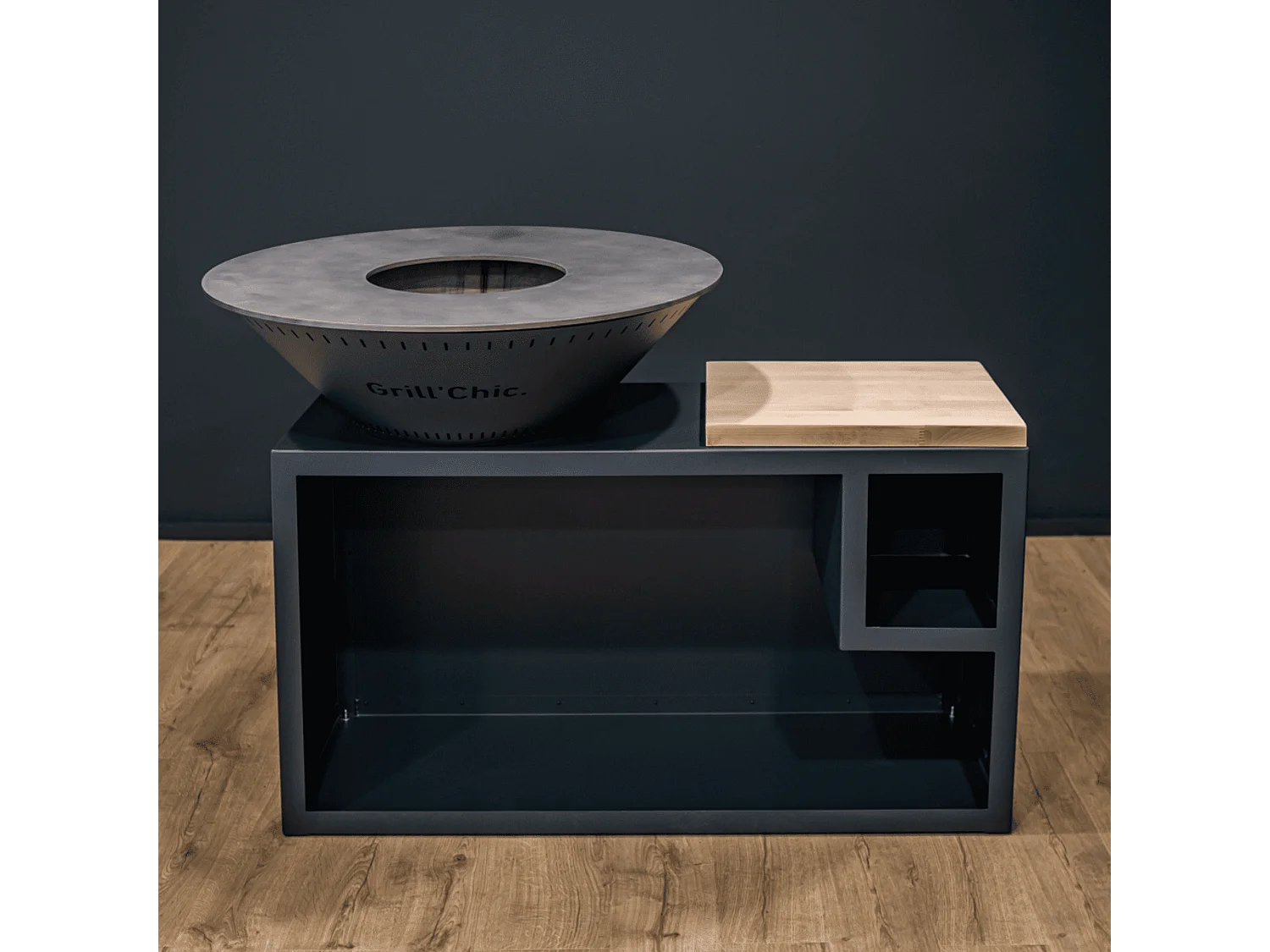 Brasero Traditionnel Aluminium 83 Gris Anthracite Double Cuve