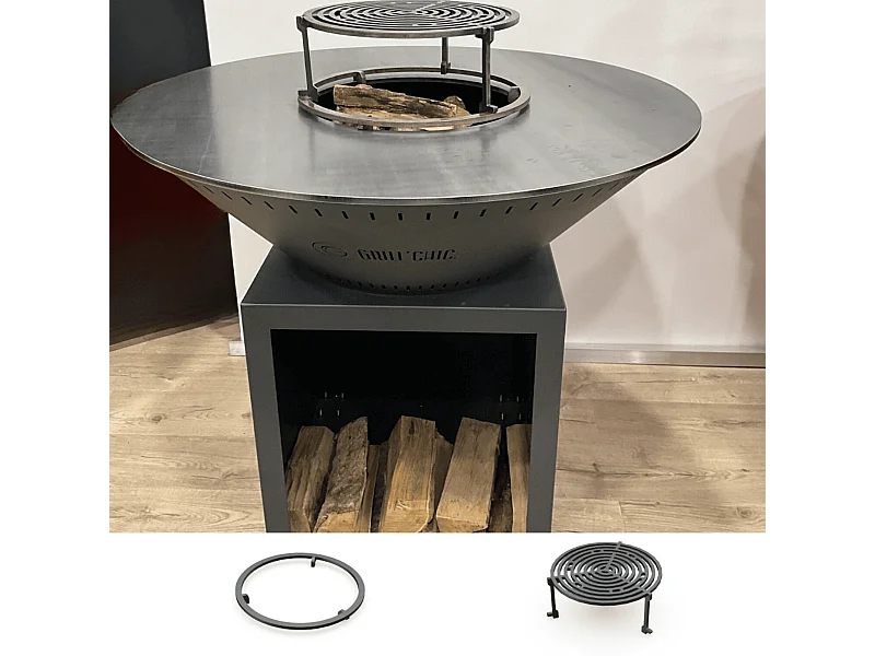 Pack Decouverte Brasero Classique Acier 83 Gris Anthracite Double Cuve