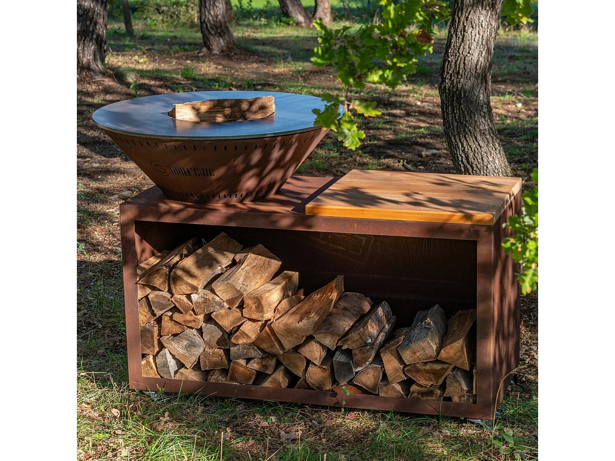 Pack Découverte Brasero TRADITIONNEL Double Cuve 103x90cm - Un brasero traditionnel robuste pour des repas conviviaux en extérieur