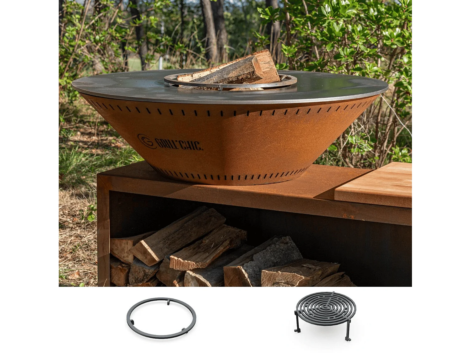 Pack Decouverte Brasero Traditionnel Corten 103 Double Cuve