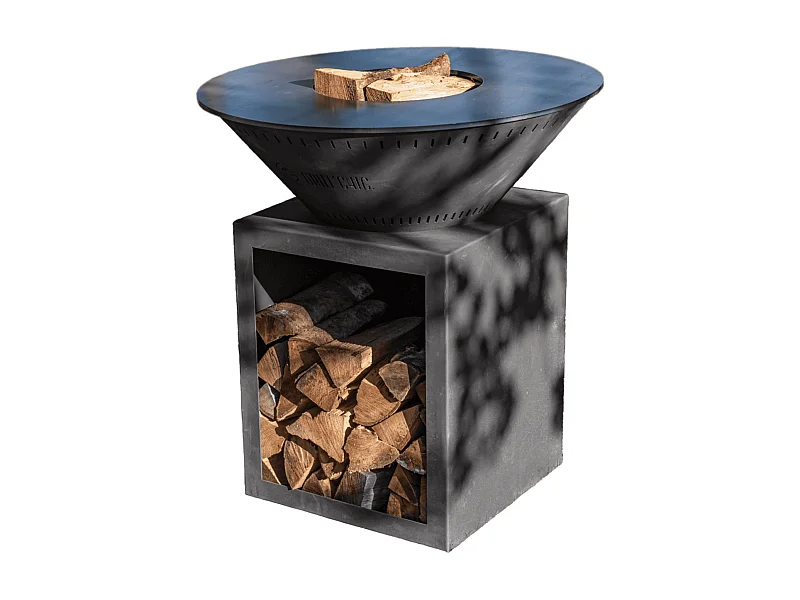 CLASSIQUE Brasero Double Cuve Acier 83x90cm - Anthracite - Raffiné et pratique, conçu pour durer et sublimer votre terrasse