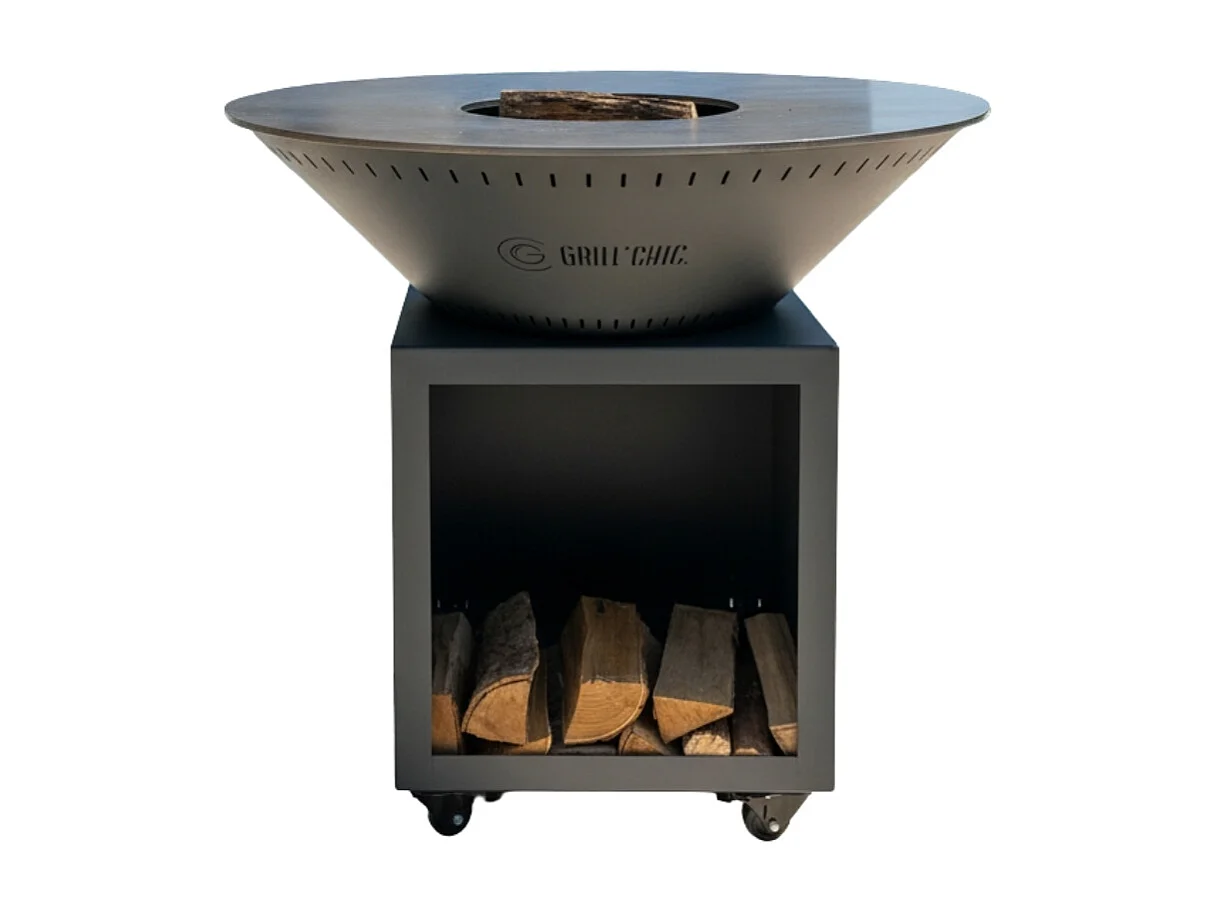 Brasero Classique Acier 83 Gris Anthracite Double Cuve