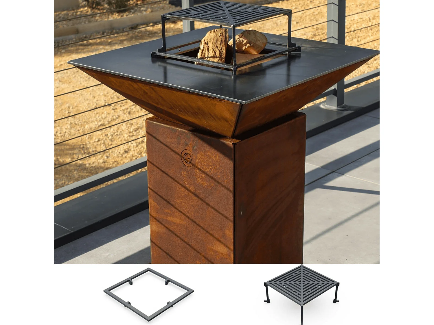 Pack Decouverte Brasero Cevenol Corten Normal Carre 74 Simple Cuve