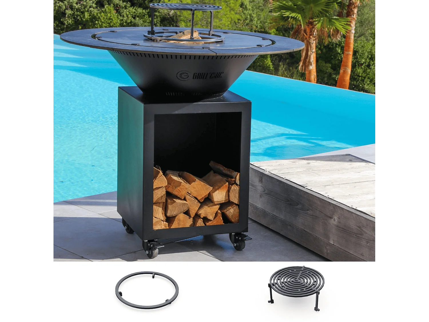 Pack Decouverte Brasero Classique Acier 83 Noir Double Cuve