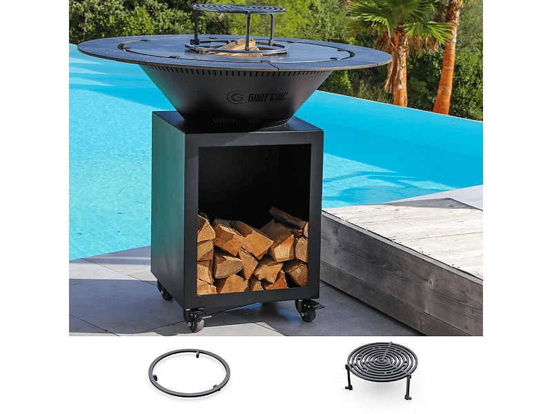 Pack Decouverte Brasero Classique Acier 83 Noir Double Cuve