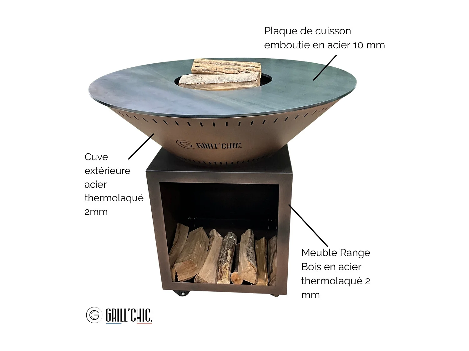 Brasero Classique Acier 103 Imitation Corten