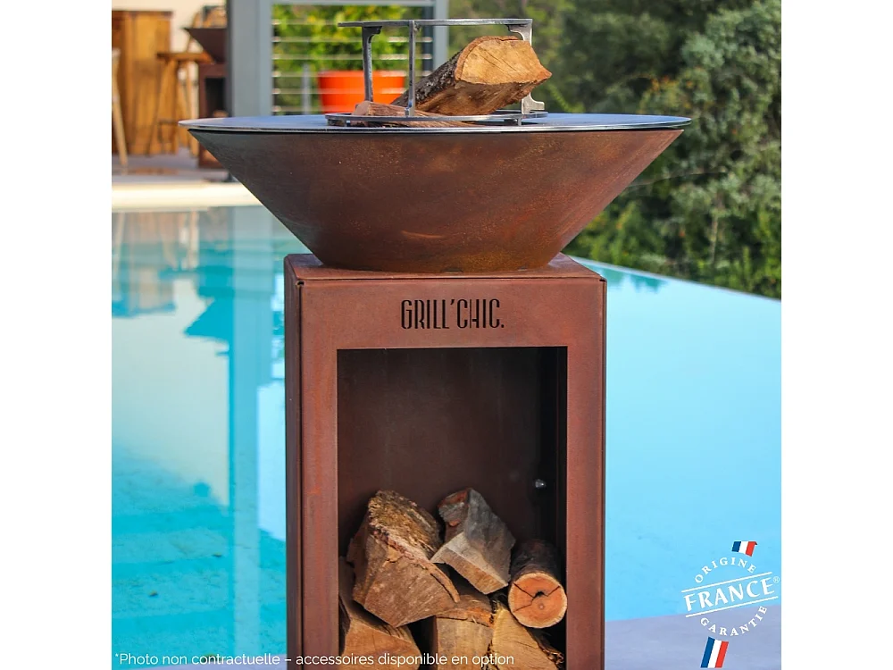 Brasero Auvergnat Corten Bois Rond 62 Simple Cuve