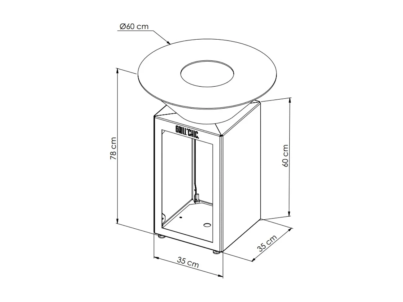 Brasero Auvergnat Corten Bois Rond 62 Simple Cuve