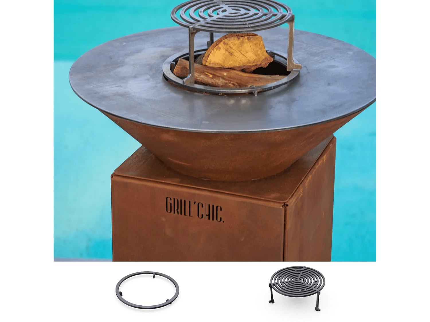 Pack Decouverte Brasero Auvergnat Corten Normal Rond 62 Simple Cuve