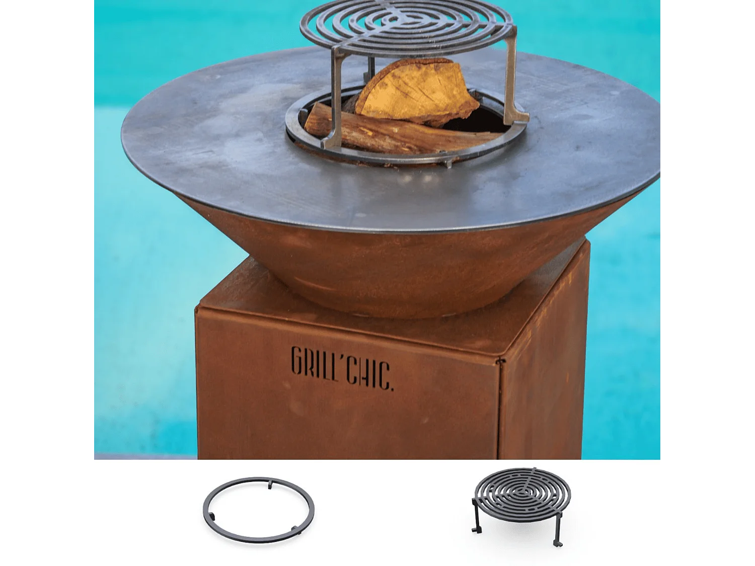 Pack Decouverte Brasero Auvergnat Corten Normal Rond 62 Simple Cuve