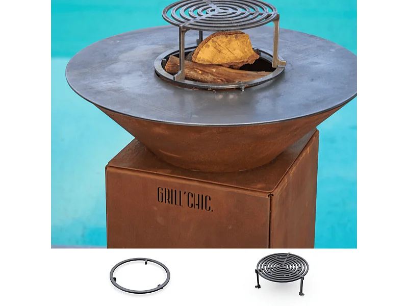 Pack Decouverte Brasero Auvergnat Corten Normal Rond 62 Simple Cuve