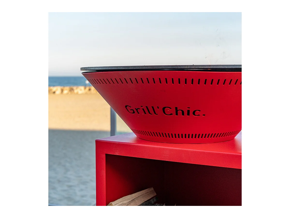 Pack Découverte Brasero TRADITIONNEL Double Cuve Acier Thermolaqué 103x90 cm - Noir - Un brasero discret et élégant pour une cuisine extérieure toute l’année