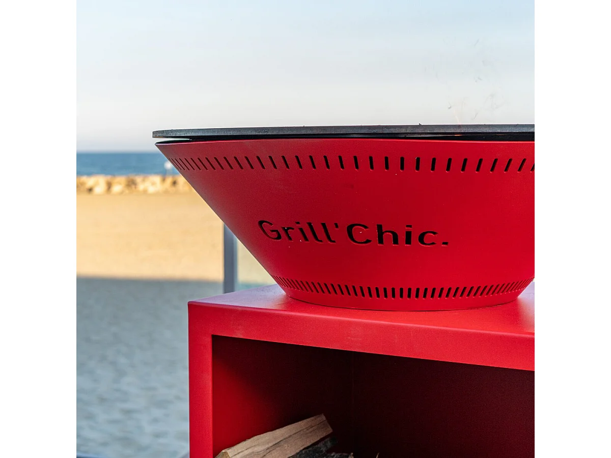 Pack Découverte Brasero TRADITIONNEL Double Cuve Acier Thermolaqué 103x90 cm - Noir - Un brasero discret et élégant pour une cuisine extérieure toute l’année