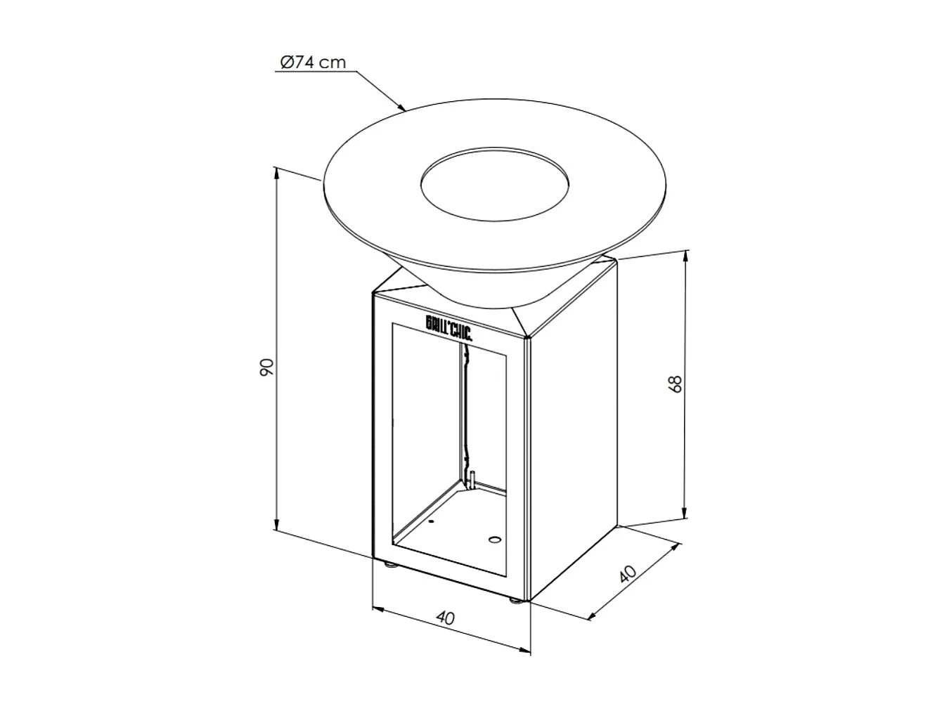 Brasero Cevenol Corten Bois Rond 74 Simple Cuve