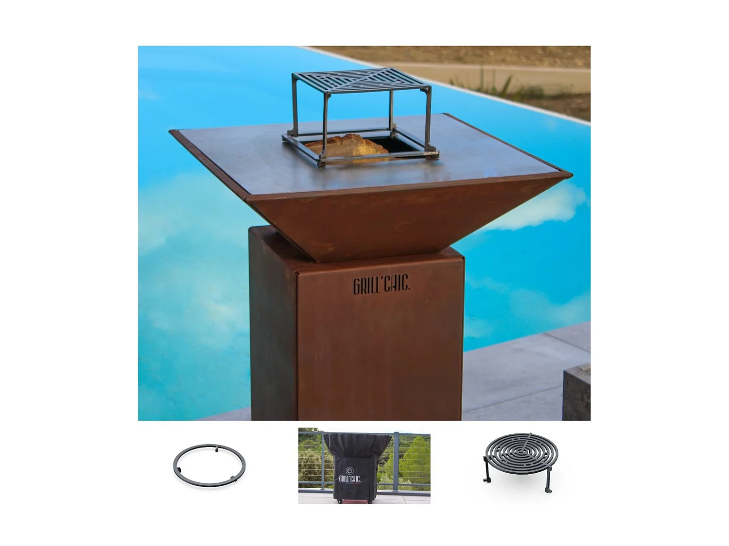 Pack Printemps Brasero Auvergnat Corten Normal Carre 62 Simple Cuve