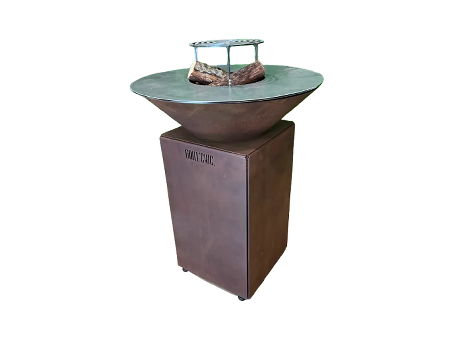 AUVERGNAT Brasero Simple Cuve Corten - Rond - Sans rangement bois - Design moderne et fonctionnel pour vos moments chaleureux