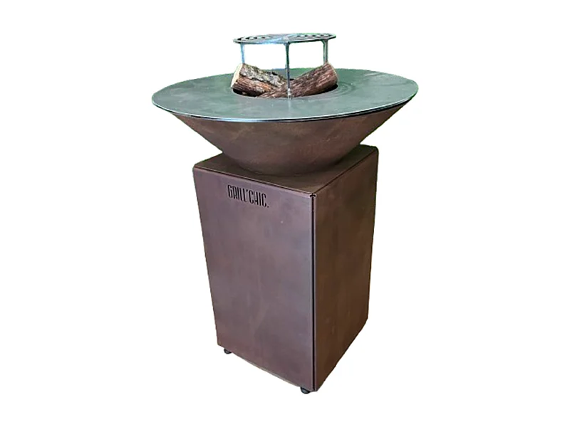 AUVERGNAT Brasero Simple Cuve Corten - Rond - Sans rangement bois - Design moderne et fonctionnel pour vos moments chaleureux