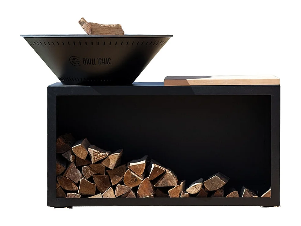 Brasero Traditionnel Acier 83 Noir Double Cuve