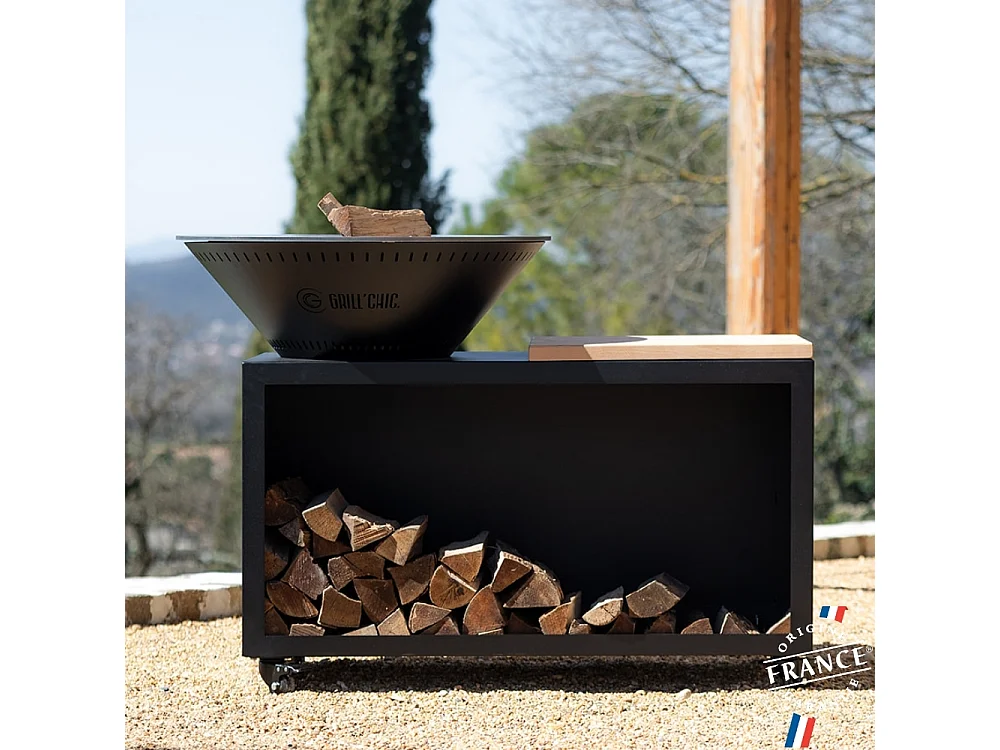 Brasero Traditionnel Acier 83 Noir Double Cuve