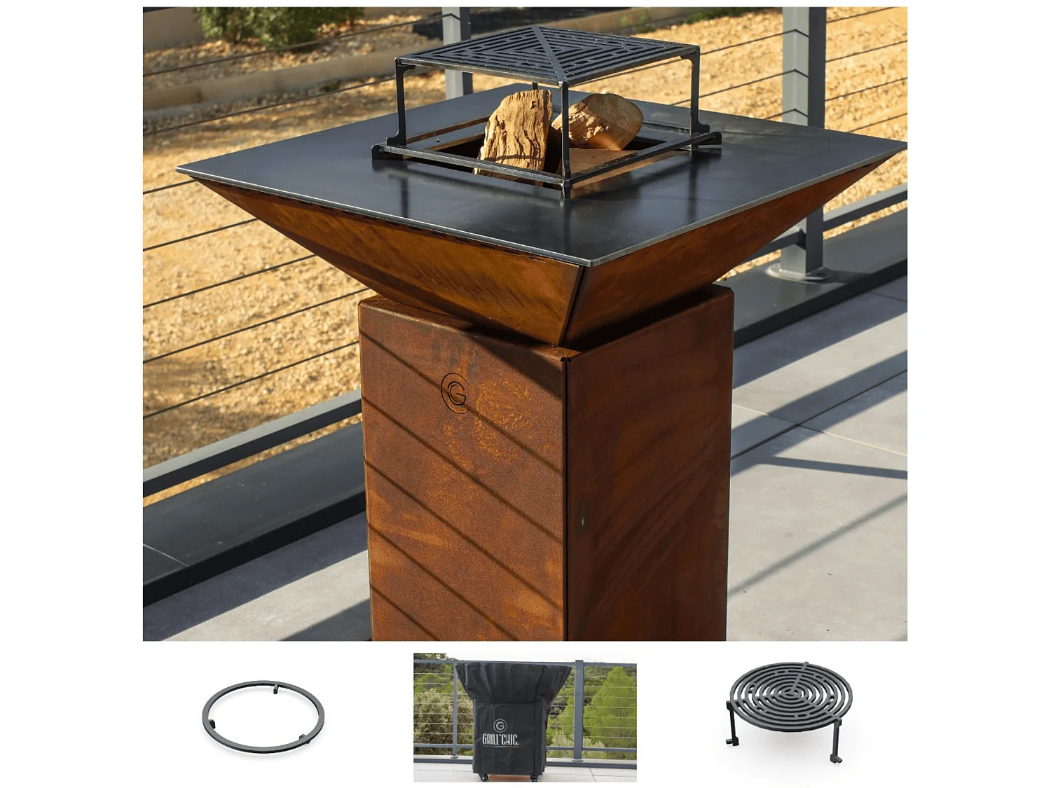 Pack Printemps Brasero Cevenol Corten Normal Carre 74 Simple Cuve