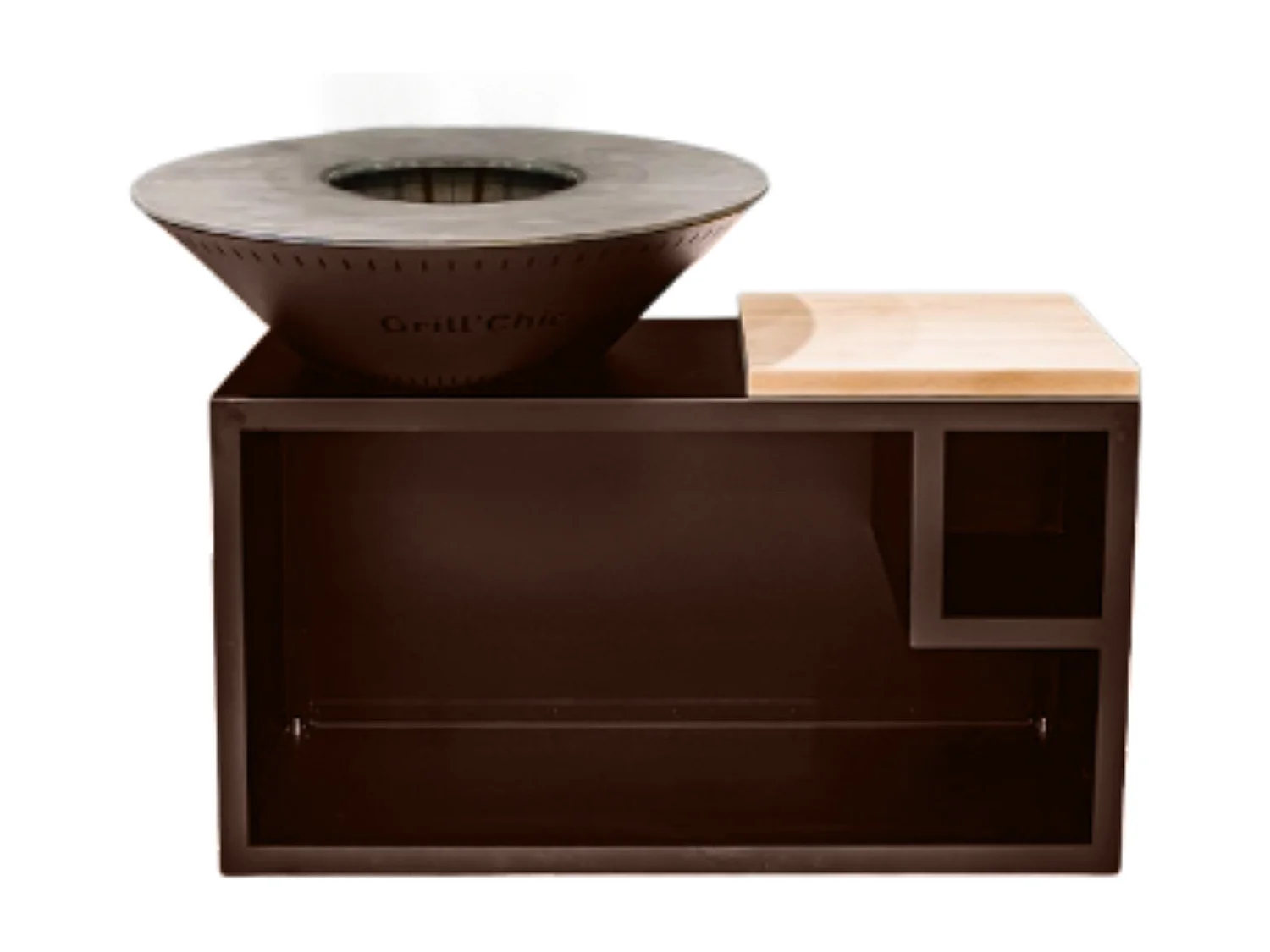 Brasero Traditionnel Aluminium 83 Imitation Corten Double Cuve