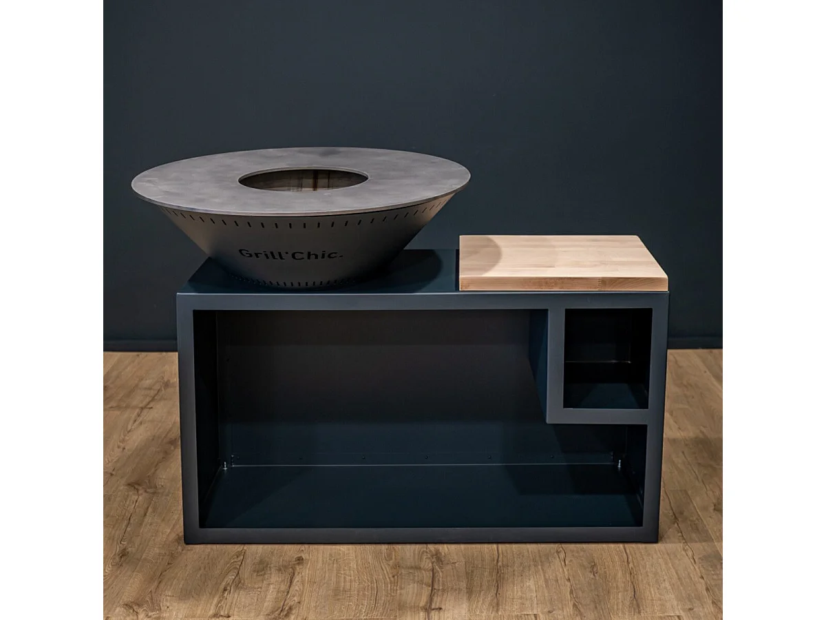 Brasero Traditionnel Aluminium 103 Gris Anthracite Double Cuve