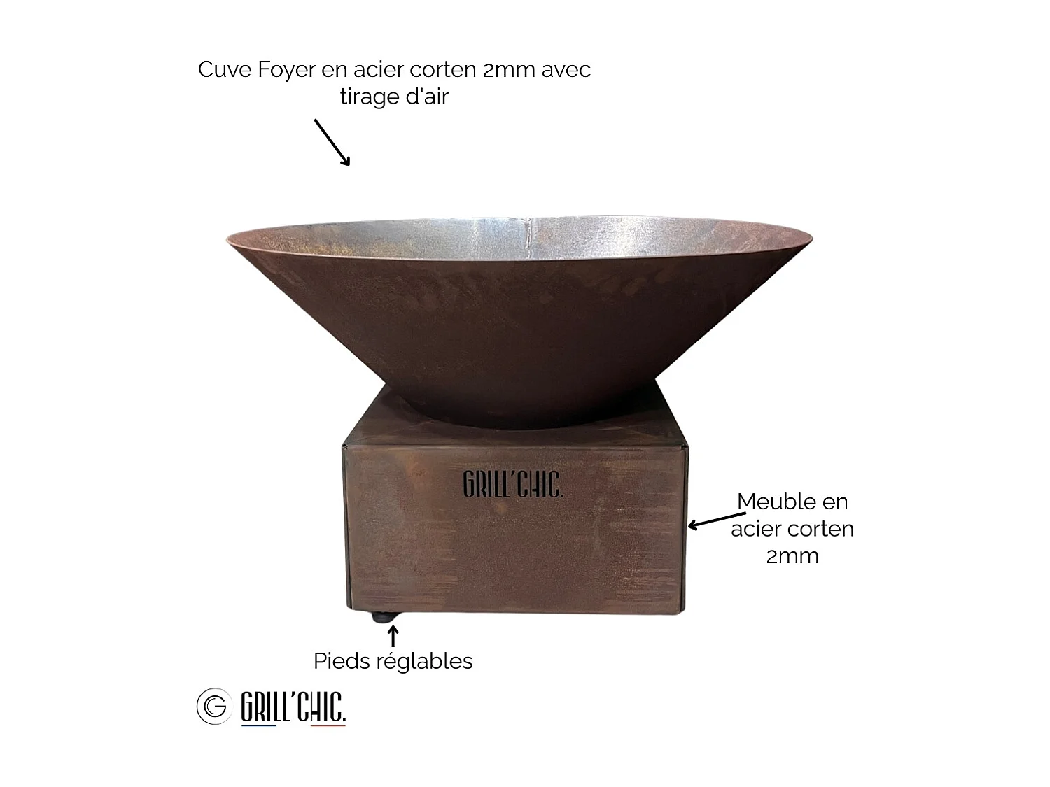 Bol A Feu Cevenol Pool Corten Rond 74 Simple Cuve