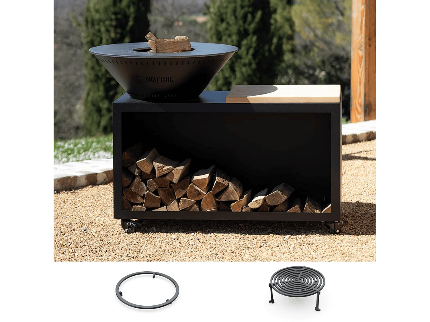 Pack Decouverte Brasero Traditionnel Acier 83 Noir Double Cuve