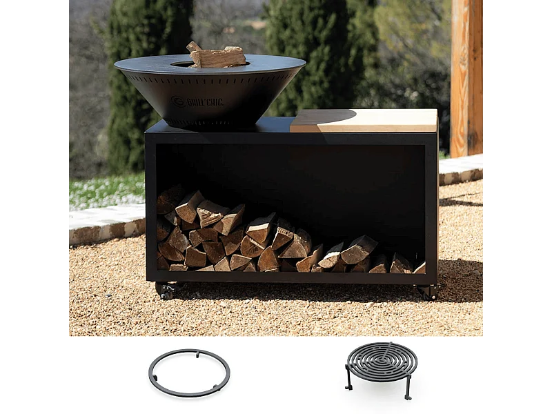 Pack Decouverte Brasero Traditionnel Acier 83 Noir Double Cuve