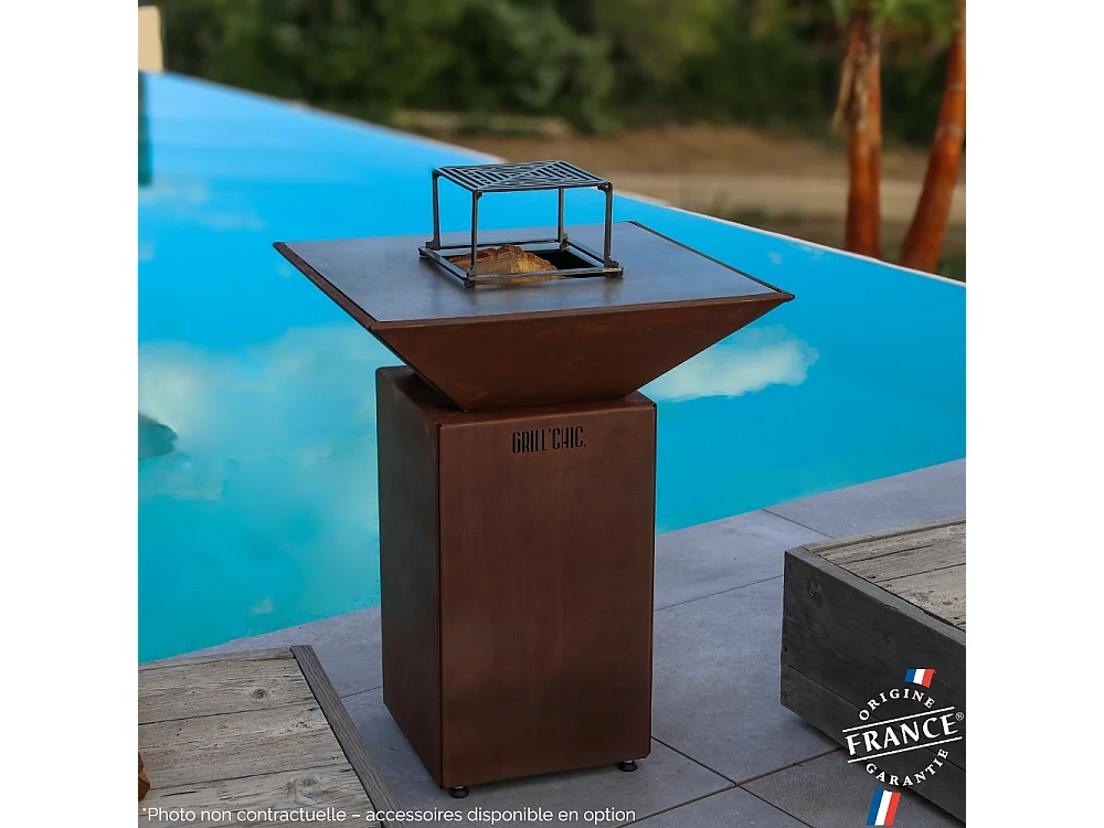 Brasero Auvergnat Corten Normal Carre 62 Simple Cuve